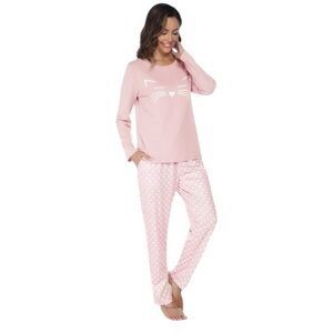 Cat Pajama Set Pink Polka Dot Pajamas